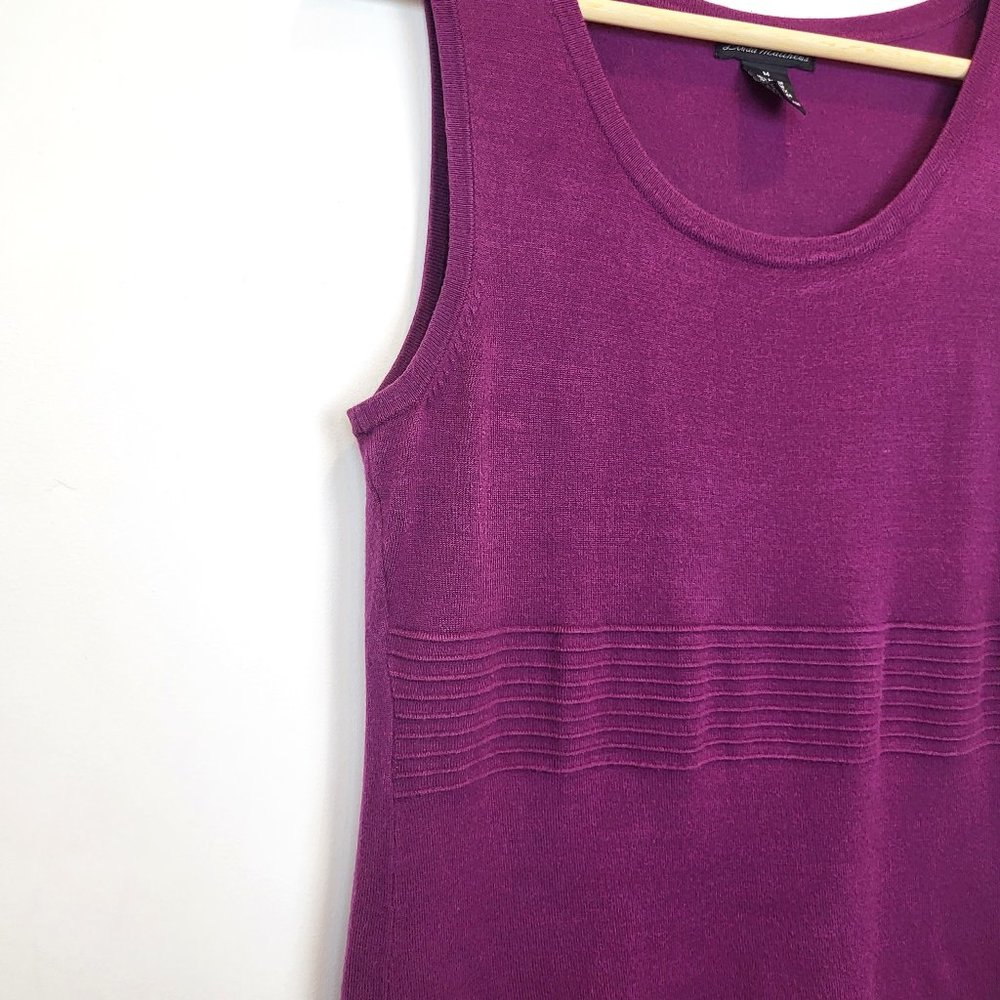 Linda Matthews Purple Shell and Cardigan Sweater Set, Size Medium, GUC - Picture 6 of 12